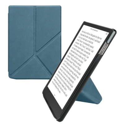 Afbeelding van kwmobile E reader hoesje geschikt voor Pocketbook InkPad 4 / Color 3 2 Vivlio hoes Ereader flip case met standaard cover van kunstleer In petrol