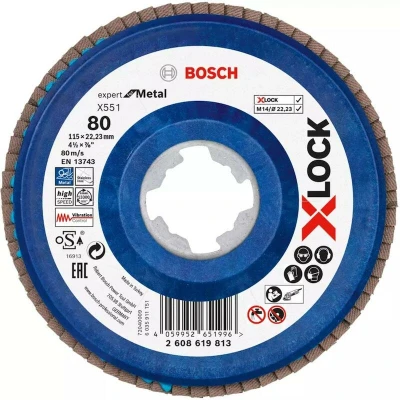Afbeelding van Bosch Accessories 2608619813 X551 Lamellenschijf Diameter 115 mm Boordiameter 22.23 1 stuk(s)