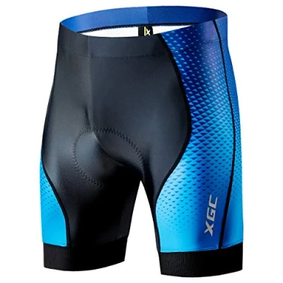 Afbeelding van XGC Korte fietsbroek en fietsonderbroek voor heren, elastisch, ademend 4D spons zitkussen met een hoge dichtheid (M, zwart)