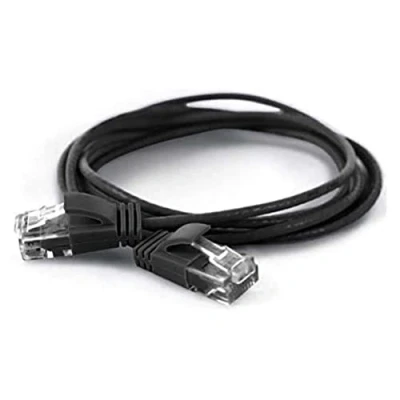 Afbeelding van wantecWire Extra dunne patchkabel CAT.6 UTP, lengte 0,1 m, zwart