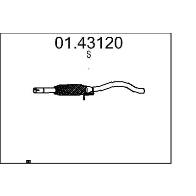 Afbeelding van MTS 01.43120 Uitlaatpijp 800mm voor middendemper FIAT: Seicento / 600 Hatchback (187) 1.1 1998 2010