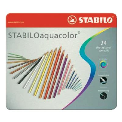 Afbeelding van Kleurpotloden STABILO 1624 aquacolor assorti blik à 24 stuks