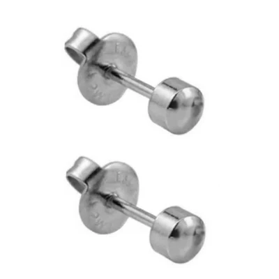 Afbeelding van Caflon 4mm zilverkleurige titanium bolletjes oorknopjes voor oorschieter hypoallergeen steriel verpakt
