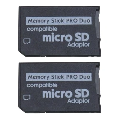 Afbeelding van Be In Your Mind 2 stks Micro SD naar Pro Duo Geheugenkaart Adapter Kaartsleuf Riser Geheugenkaarthouder Compatibel met Sony Camera&#039;s PSP Console 1000 2000 3000