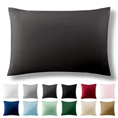 Afbeelding van Alreya Renforcé kussensloop 40 x 60 cm 100% katoen met YKK ritssluiting, superzachte kussensloop, kussenhoes, Oeko Tex® standaard gecertificeerd, Antraciet, alleen