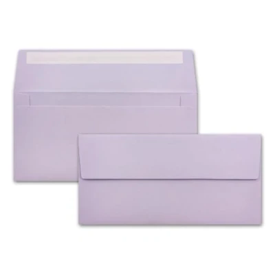 Afbeelding van 25 enveloppen DIN lang lila 110 g/m² 11 x 22 cm zeer vormvast zelfklevend kwaliteitsmerk: FarbenFroh by GUSTAV NEUSER