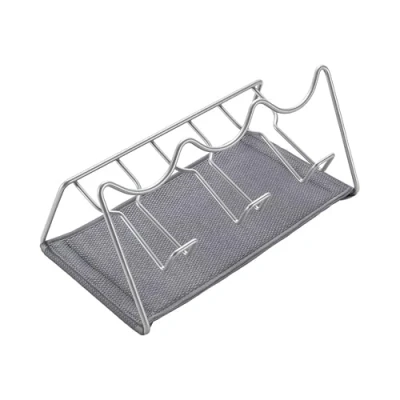 Afbeelding van Tomado Metaltex Afdruiprek voor 3 flessen Inclusief afdruipmat Sodatex Zilvergrijs