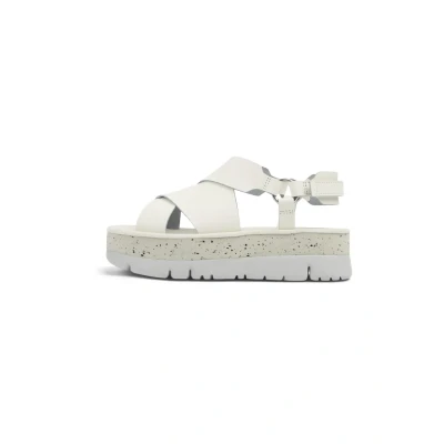 Afbeelding van Camper Oruga UP Sandalen met plateauzool, Dames, Maat: 38, Weiß natural Leer