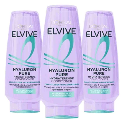 Afbeelding van 3x L&#039;Oréal Elvive Hyaluron Pure Conditioner 200 ml