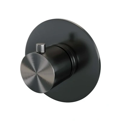 Afbeelding van Brauer gunmetal Edition inbouwthermostaat inbouwdeel 1 gladde knop PVD geborsteld