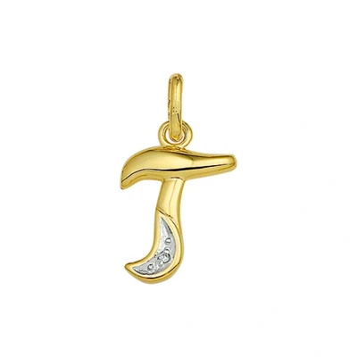 Afbeelding van Trendjuwelier huiscollectie Bedel Letter T Diamant 0.005 Ct. Goud