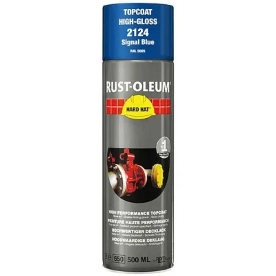 Afbeelding van rust oleum hard hat deklaag hoogglans ral 5003 saffierblauw 500 ml
