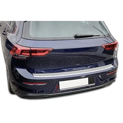 Afbeelding van Bumperbescherming, roestvrij staal, mat, compatibel met VW Golf 8 Hatchback, vanaf 2020, schuine rand, premium kwaliteit van RECAMBO