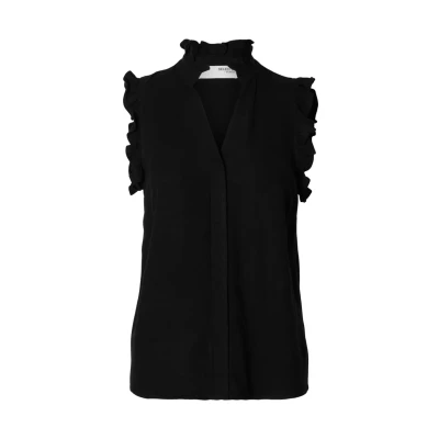 Afbeelding van SELECTED FEMME Slfviva Sl Sun Ruffle Top Noos, zwart, 34