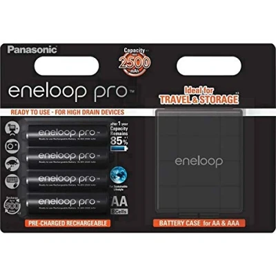 Afbeelding van 4 Stuks Panasonic Eneloop Pro Mignon AA 2500 mAh + Accubox