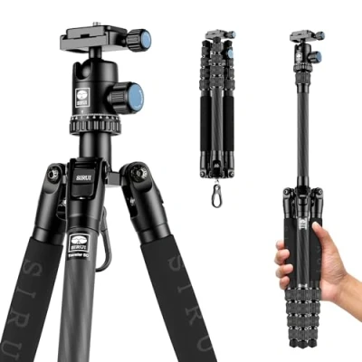Afbeelding van SIRUI Compacte 54 inch lichtgewicht koolstofvezel draagbare reiscamera statief DSLR met 360 panoramakop en Arca Swiss Quick Release Plaat Draagvermogen tot 4 kg (Traveler 5C)