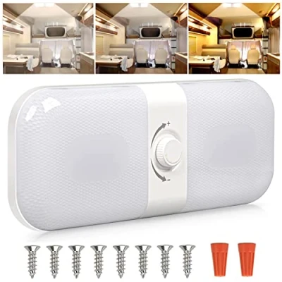 Afbeelding van Intckwan 12 V led lampen voor camper, dimbare dakverlichting, camperverlichting met schakelaar, wit, geel en warm licht, auto binnenverlichting, DC 24 V, auto, vrachtwagen, caravan,
