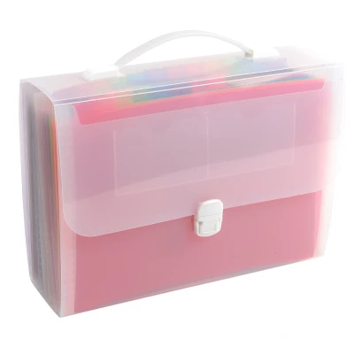 Afbeelding van Exacompta Ref. 55198E 1 Sorteerkoffer Crystal PP met handvat omslag en binnenkant in polypropyleen 2 etikethouders aan de voorzijde 24 vakken afmetingen 33x23,5x25 cm Kleur: krystal