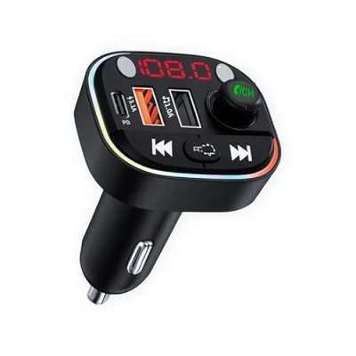 Afbeelding van Neuftech Bluetooth FM zenderadapter voor autoradio, MP3 speler, gratis oplaadadapterset, dubbele USB poorten (USB en PD), led display, afneembare U schijf