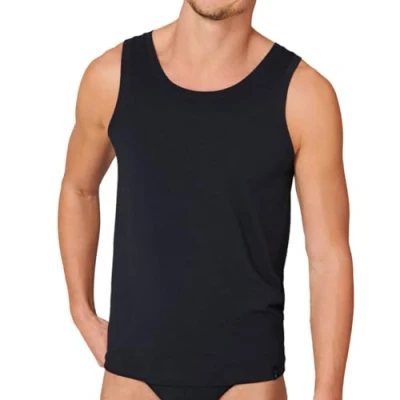 Afbeelding van SCHIESSER Long Life Soft singlet (1 pack) heren shirt mouwloos blauwzwart Maat: S