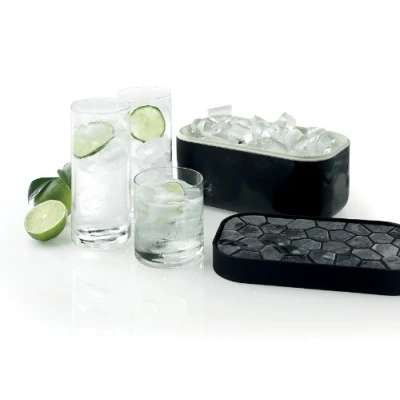 Afbeelding van Lekue ice box ijsblokjes maken en bewaren Zwart 116 x 125 225 mm