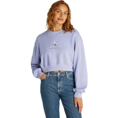 Afbeelding van Calvin Klein Jeans Shadow Graphic Crewneck Sweater, Dames, Maat: Small, Persian violet