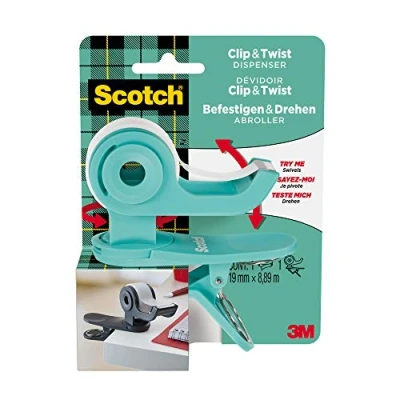 Afbeelding van 3M Scotch Clip &amp; Twist Dispenser Invincible tape 19mm x 8,89m