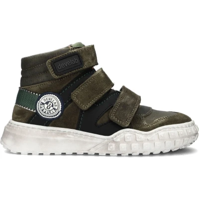 Afbeelding van Develab 45689 Hoge sneakers Leren Sneaker Jongens Groen Maat 26