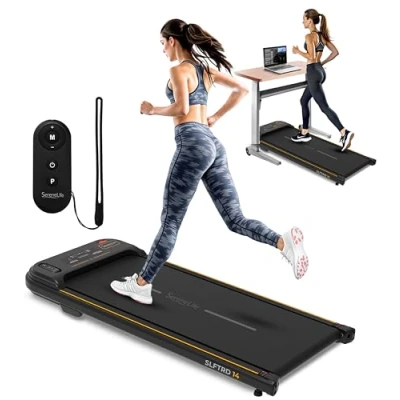 Afbeelding van SereneLife Draagbare loopband, 2,5 pk, met schokdemping, afstandsbediening, vooraf ingestelde trainingsmodi en led display, ideaal voor thuistraining