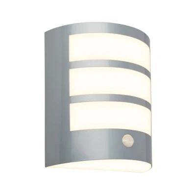 Afbeelding van BRILONER LED wandlamp Akku Bewegingssensor Schemersensor Mat chroom Verwisselbare batterij printplaat 18 x 15 7 cm