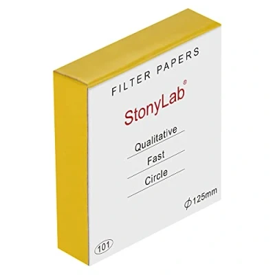 Afbeelding van stonylab Kwalitatieve Filterpapier, 125 mm Diameter Snelle Snelheid Cellulose Filterpapier Cirkels, 25 Micron Deeltjesretentie, 100 Pakken