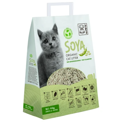 Afbeelding van M PETS Soya Kattenbakvulling 4 kg 10 L Wit
