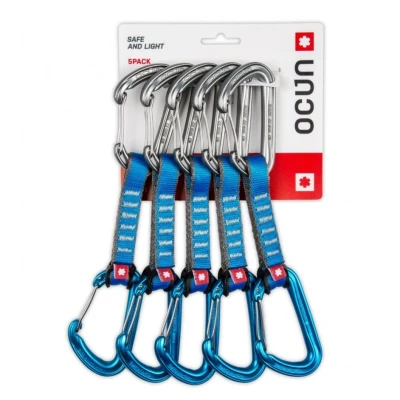 Afbeelding van Ocun Hawk quickdraw wire Vijf klimsetjes voor een leuke prijs Blauw