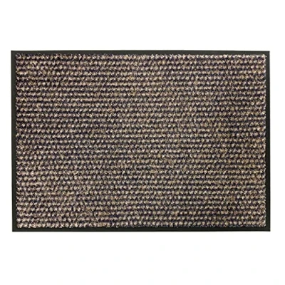 Afbeelding van slijtvaste deurmat Miami getufte 67x100 cm in antraciet taupe stippen afwasbare