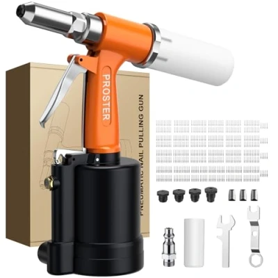 Afbeelding van Proster Pneumatische Duty Lucht Hydraulische Klinkhamer 2.4 4.8mm 3/16 &quot;3/32&quot; 1/8 &quot;5/32&quot; Capaciteit Pop Klinknagel Pistool met 500PCS
