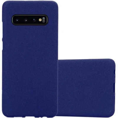 Afbeelding van Cadorabo Hoesje geschikt voor Samsung Galaxy S10 4G in FROST DONKER BLAUW Beschermhoes gemaakt van flexibel TPU silicone Case Cover