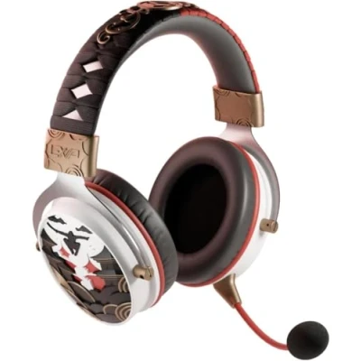 Afbeelding van LEXIP X UBISOFT Assassin&#039;s Creed Shadows Draadloze Gaming Headset Geschikt voor PS4, PS5, Switch, PC, Mac, Android en IOS Dual Wireless Bluetooth 5.4 2.4 GHz USB Dongle Afneembare Microfoon Rode Led Verlichting