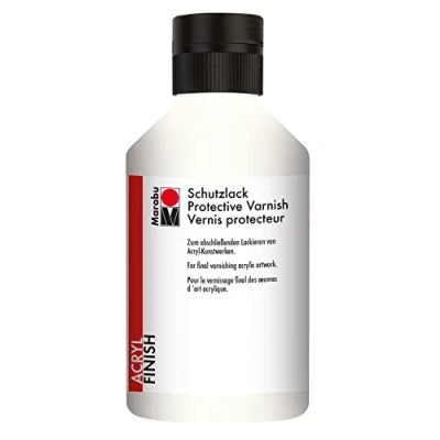 Afbeelding van Marabu 12300013856 beschermende lak, dunne acryl afwerking op waterbasis, lichtecht, waterbestendig, voor het afsluiten van kunstwerken, 250 ml, transparant