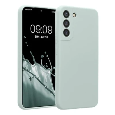 Afbeelding van kwmobile telefoonhoesje compatibel met Samsung Galaxy S22 Plus hoesje Back cover siliconen coating Smartphone case in cool mint