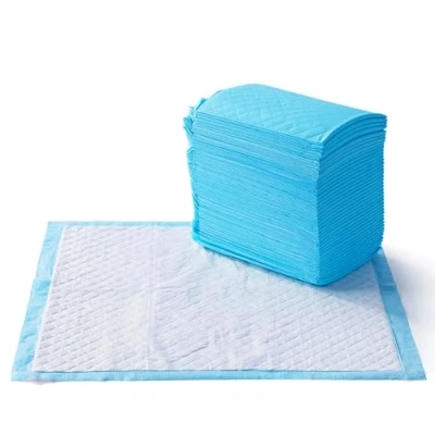 Afbeelding van Amazon Basics Trainingspads voor honden, stevig, neutraliseert geur, honden en puppy&#039;s, lekvrij met sneldrogend oppervlak, regulier, 80 stuks (1 set), blauw