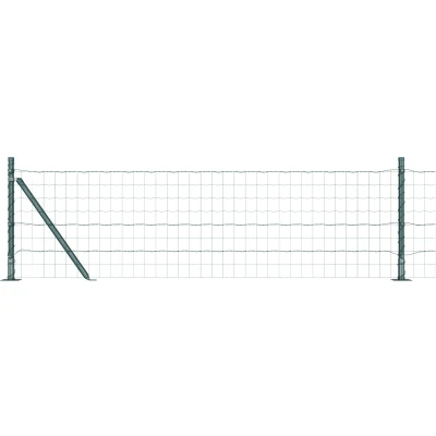 Afbeelding van vidaXL Euro hek met 7 flenspalen 0.4x10 m gegalvaniseerd staal