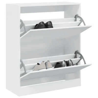 Afbeelding van Schoenenkast 80x34x96,5 cm bewerkt hout wit