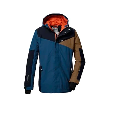 Afbeelding van killtec Jongens SKI jack/functionele jas met capuchon en sneeuwvanger KSW 387 BYS JCKT, donker staalblauw, 164, 42077 000