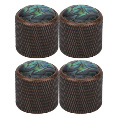 Afbeelding van Set van 4 reserveonderdelen voor volumeknop metalen koepelknop elektrische bas 6 mm (kleur shell brons)