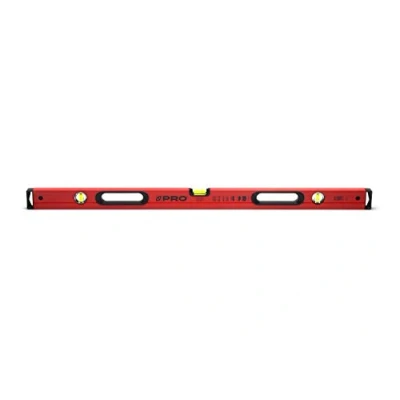 Afbeelding van PRO800 waterpas 100 cm met Ergonomisch Profiel ERS+ (Easy Reading System) Precieze Anti Shock Absorber Eindkappen Kleur Rood