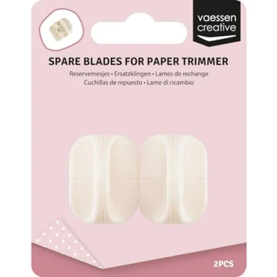 Afbeelding van Vaessen Creative Reservemesjes voor papiersnijder met vouwfunctie, snijmachine papier, snijden en vouwplank scrapbooking, kaarten knutselen, cadeauhangers nog veel meer, 2 stuks, wit
