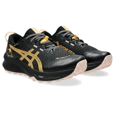 Afbeelding van Asics Geltrabuco 12 GTX Trail hardloopschoenen, Dames, Maat: 38, Black/stadium orange Textiel/ synthetisch