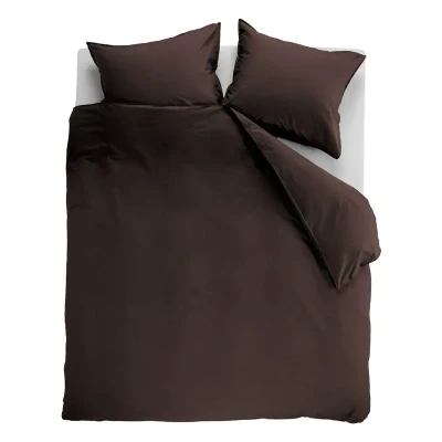 Afbeelding van Dekbedovertrek Ambiante Cotton Uni Brown Katoen 260 x 200 / 220 cm Extra Breed