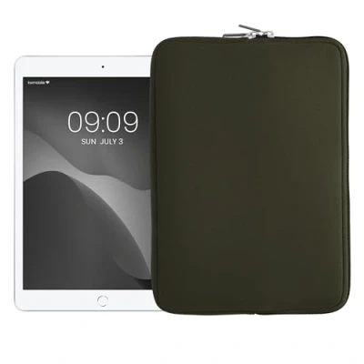 Afbeelding van kwmobile universele Tablet hoes Stevige stijlvolle voor tablets Neopreen sleeve Compatibel met 9,7&quot; 11&quot; donkergroen