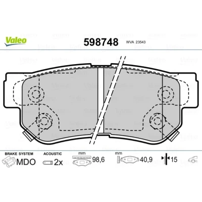 Afbeelding van Valeo Remblokset 598748